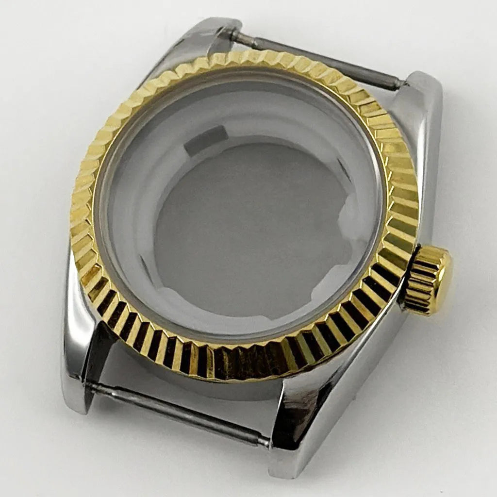 31MM Ladies Round Polished Fluted Bezel Sapphire Crystal Watch Case for NH05/06
