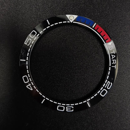 Sloping 41.5x32.8mm ceramic bezel GMT diving watch insert, durable replacement for men's watches.