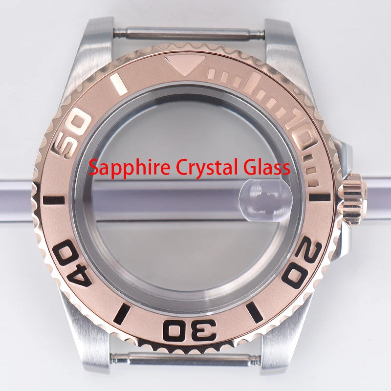 40mm Watch Case Sapphire For NH34/35/36 Eta2824 PT5000 Miyota8215 8205 YACHT