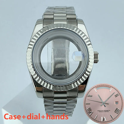 39mm Stainless Steel Watch Case Sapphire Glass suitable for Miyota 8285 Movement