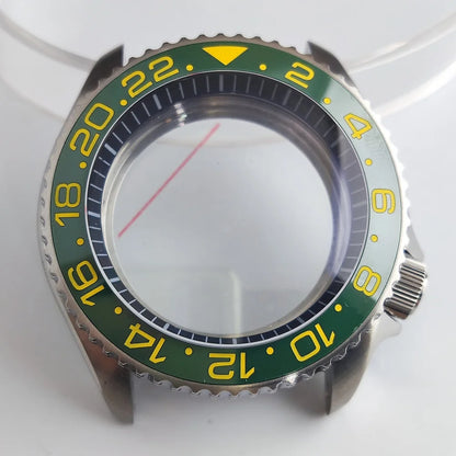 Case 41.5mm Convex Sapphire Glass Ceramic Bezel Stainless Steel Black Matte Waterproof Case Fit NH 35 NH36 Movement Case