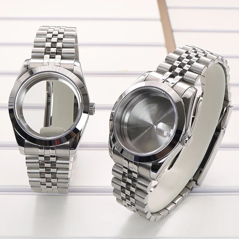36/39mm Watch Case Bevel Edge Bezel Sapphire Glass For NH35 NH36 NH38 Miyota8215