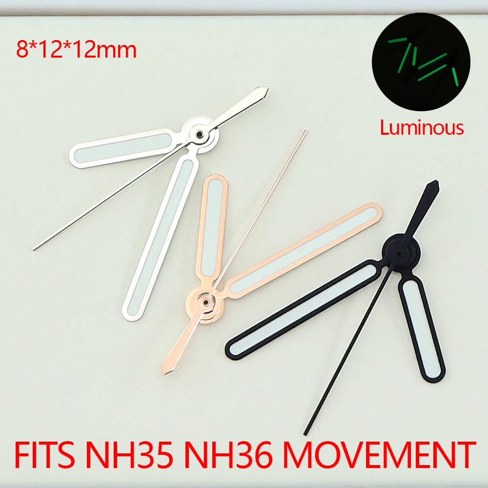 Modified C3 Green Luminous Watch Hands For NH35 NH36 4R36 Nautilus Hand