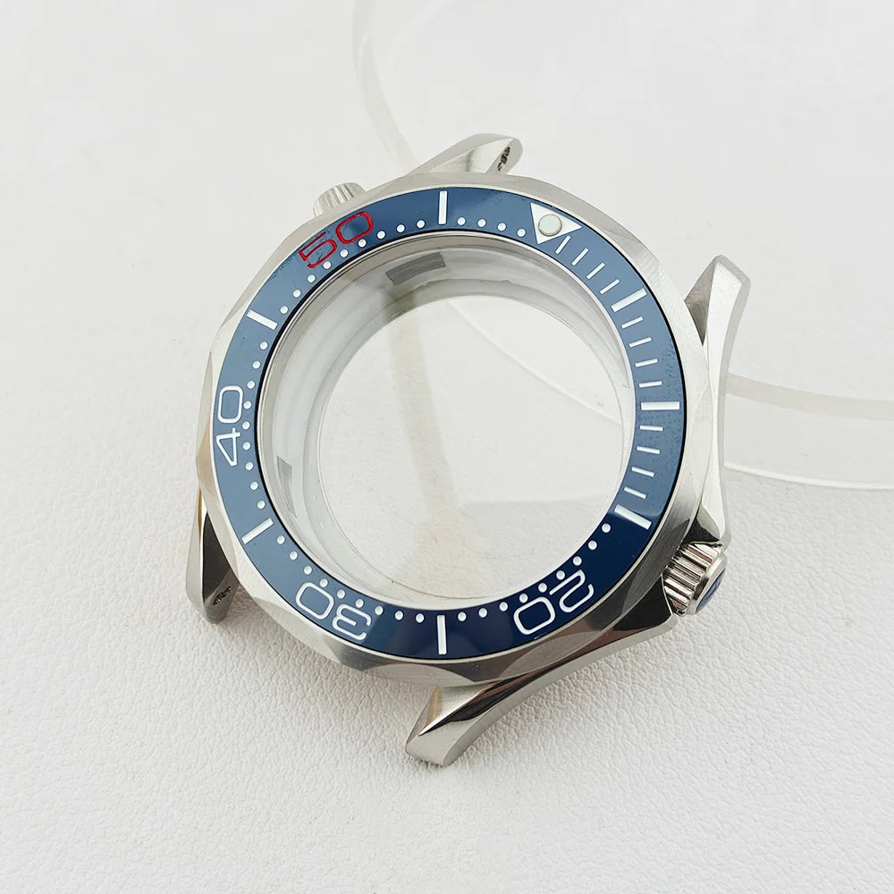 42MM Diving Watch Case Sapphire Glass Unidirectional Rotating Bezel For NH35