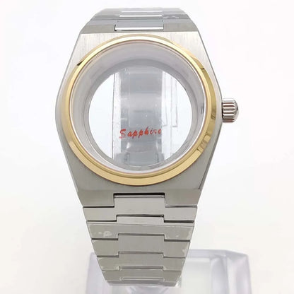 40MM Transparent Bottom Steel  Watch Case Sapphire Strap Set for NH35/36/38/70