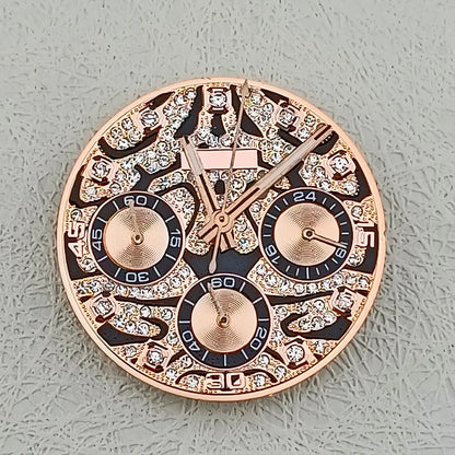 29.5mm Embedded Diamond Watch Dial for VK63 Quartz Watch For Dtn 39mm Case