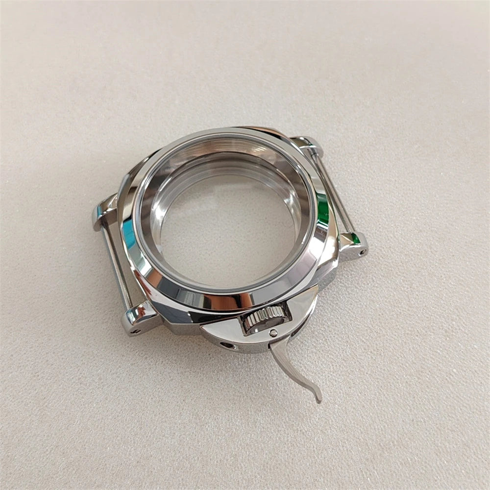 40MM Silver Stainless Steel with Handle Watch Case for NH35 NH36 4R36 7S26