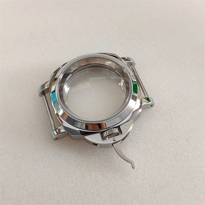 40MM Silver Stainless Steel with Handle Watch Case for NH35 NH36 4R36 7S26