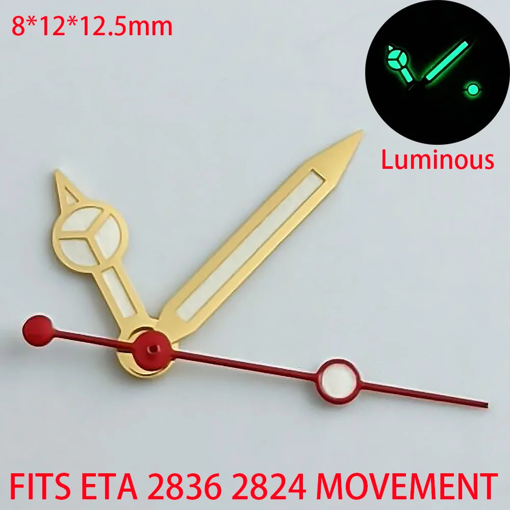 Watch Hands Blue Green Luminous Hands Fit NH 35 NH36 ETA 2836 2824 Miyota 8205 8215 Movement