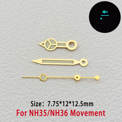 Modified BGW9 Blue Luminous GMT Watch Hands For NH34 NH35 NH36  Movement