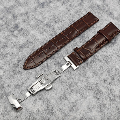 39MM Bubble Watch Case Butterfly Double Buckle Leather Strap for NH35/NH36/4R/7S