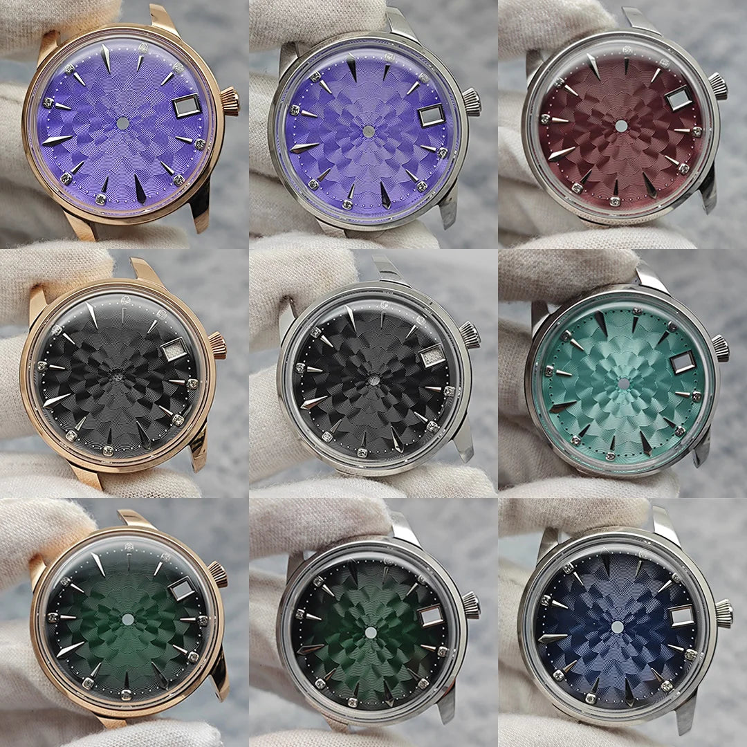 40mm Watch Case 35mm Dial Set Diamond Scale 20mm Strap Cocktail Watch for NH35