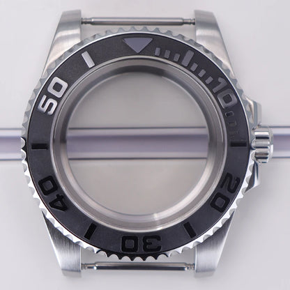 40mm Watch Cases Rubber Strap Sapphire For NH34/35/36/70 4R36 Miyota8215 Eta2824