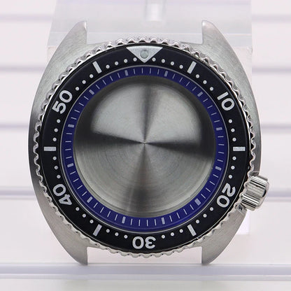 45mm Steel Watch Case Sapphire Glass For Mod skx big Abalone NH35 NH36 NH38