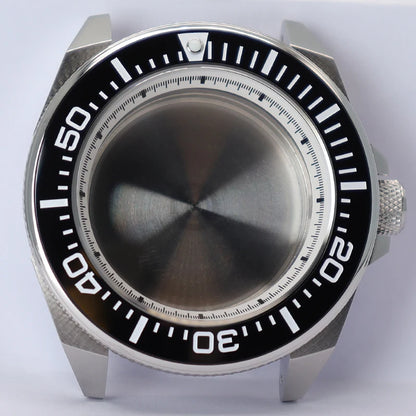 43.8mm Modified Samurai Diving Watch Case Sapphire Glass For NH35 NH36 NH38 4R36
