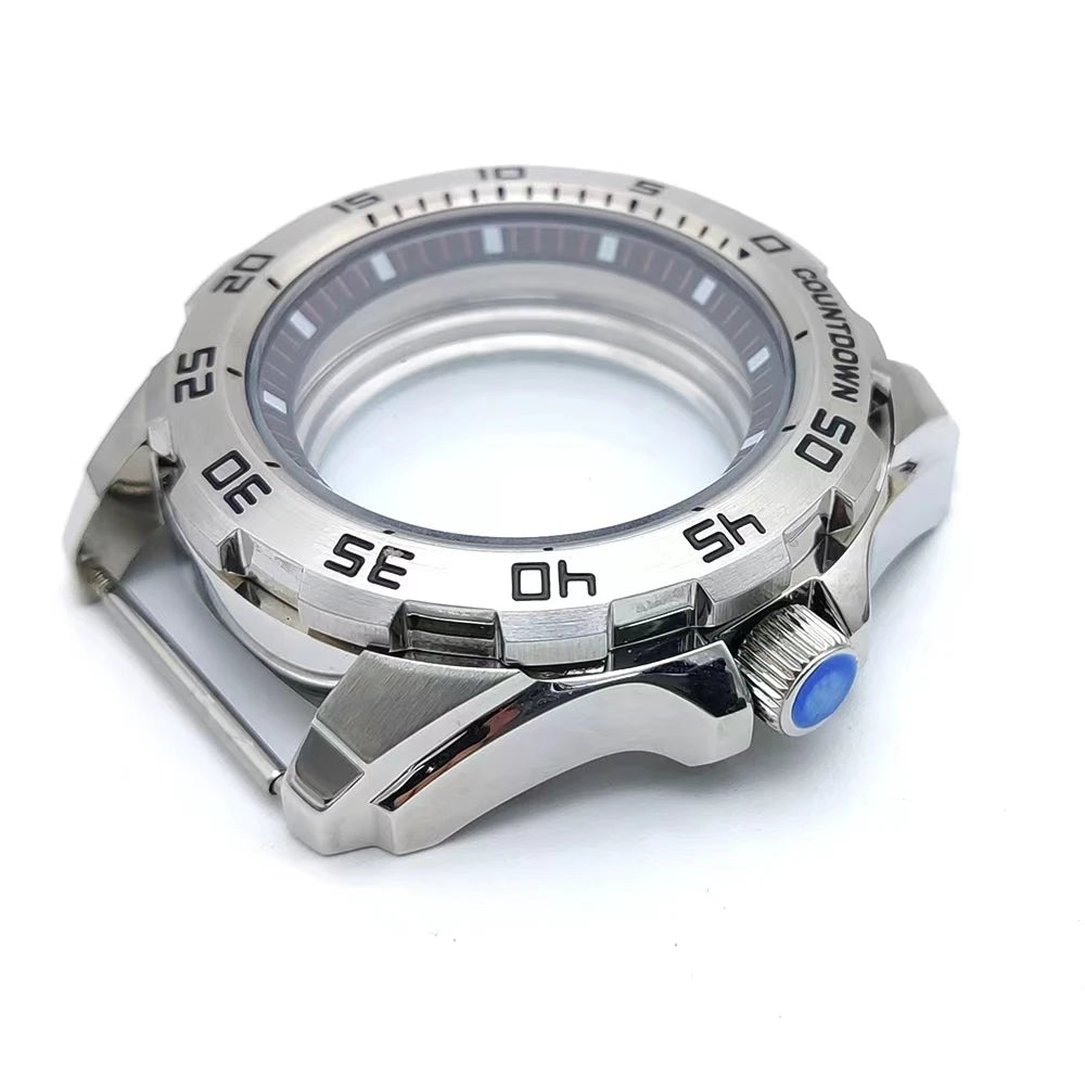 44MM Watch Case For NH35A/NH36 Movement Replacement Parts Stainless Steel Mechanical Watch Case For NH35A/NH36 Movement Case