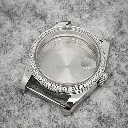 Oyster Diamond tainless Steel Watch Case with Sapphire Crystal Sfor NH35/NH36/4R