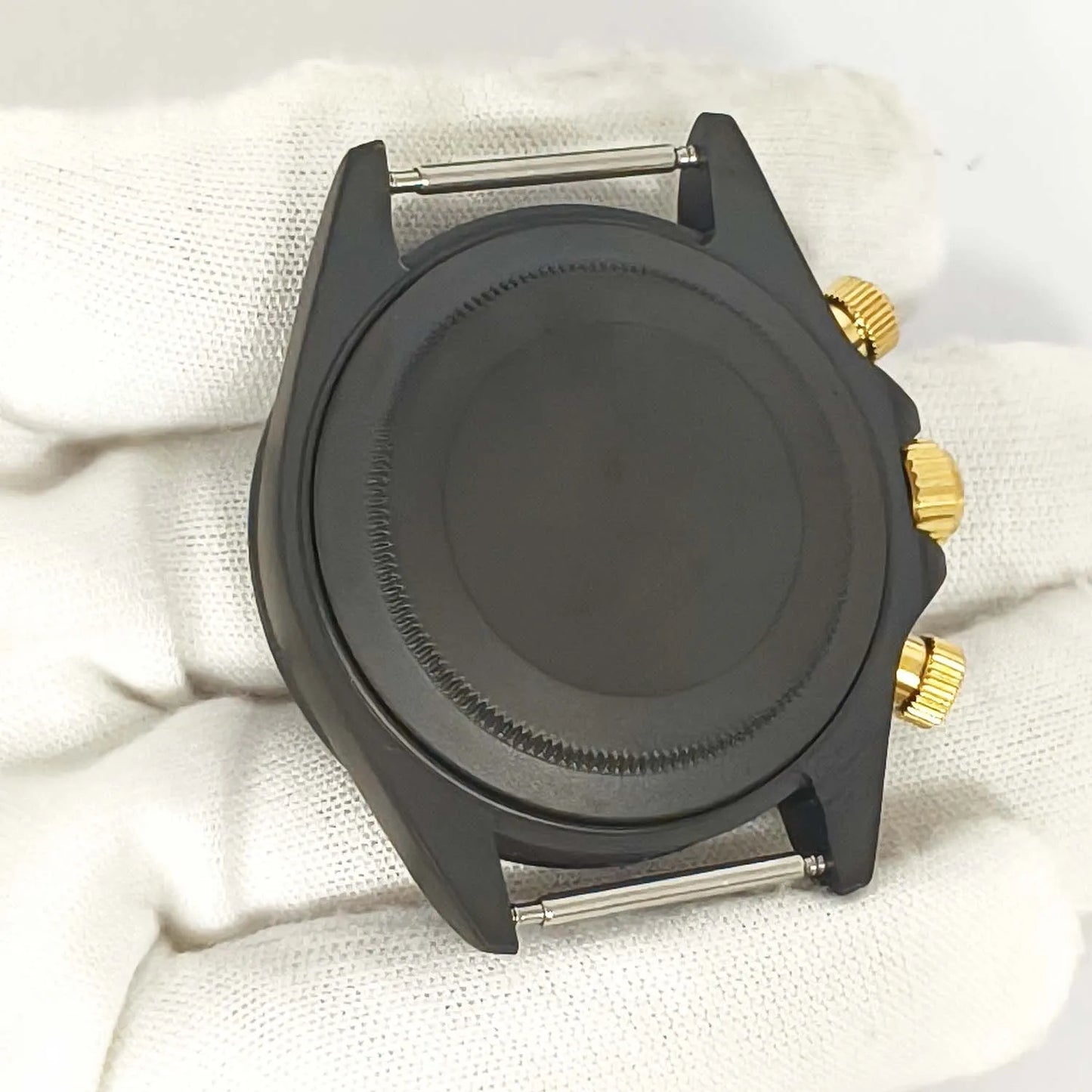 39mm Watch Case Black Green Gold Case with Sapphire Glass for VK63 Movement