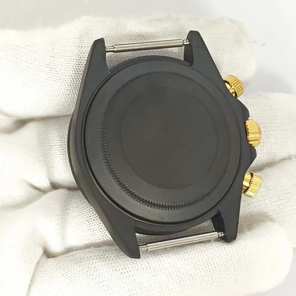 39mm Watch Case Black Green Gold Case with Sapphire Glass for VK63 Movement