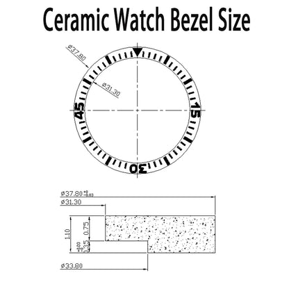 40MM Watch Case Sapphire Glass C3 Luminous Bezel For NH35 NH36 NH38 Modified
