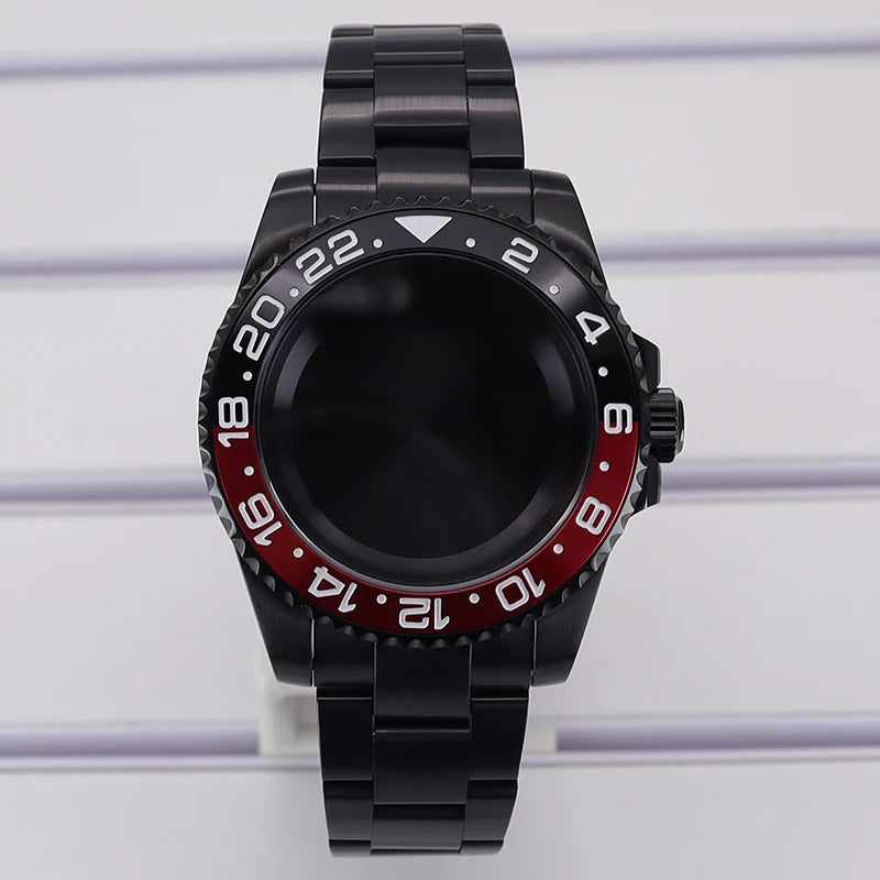 40mm Watch Case PVD Strap Sapphire For NH35 NH36 NH34 ETA 2824 8215 GMT SUB