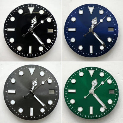 29mm Multicolor Watch Dial + Watch Hands for NH35 Movement Blue/Green Luminous