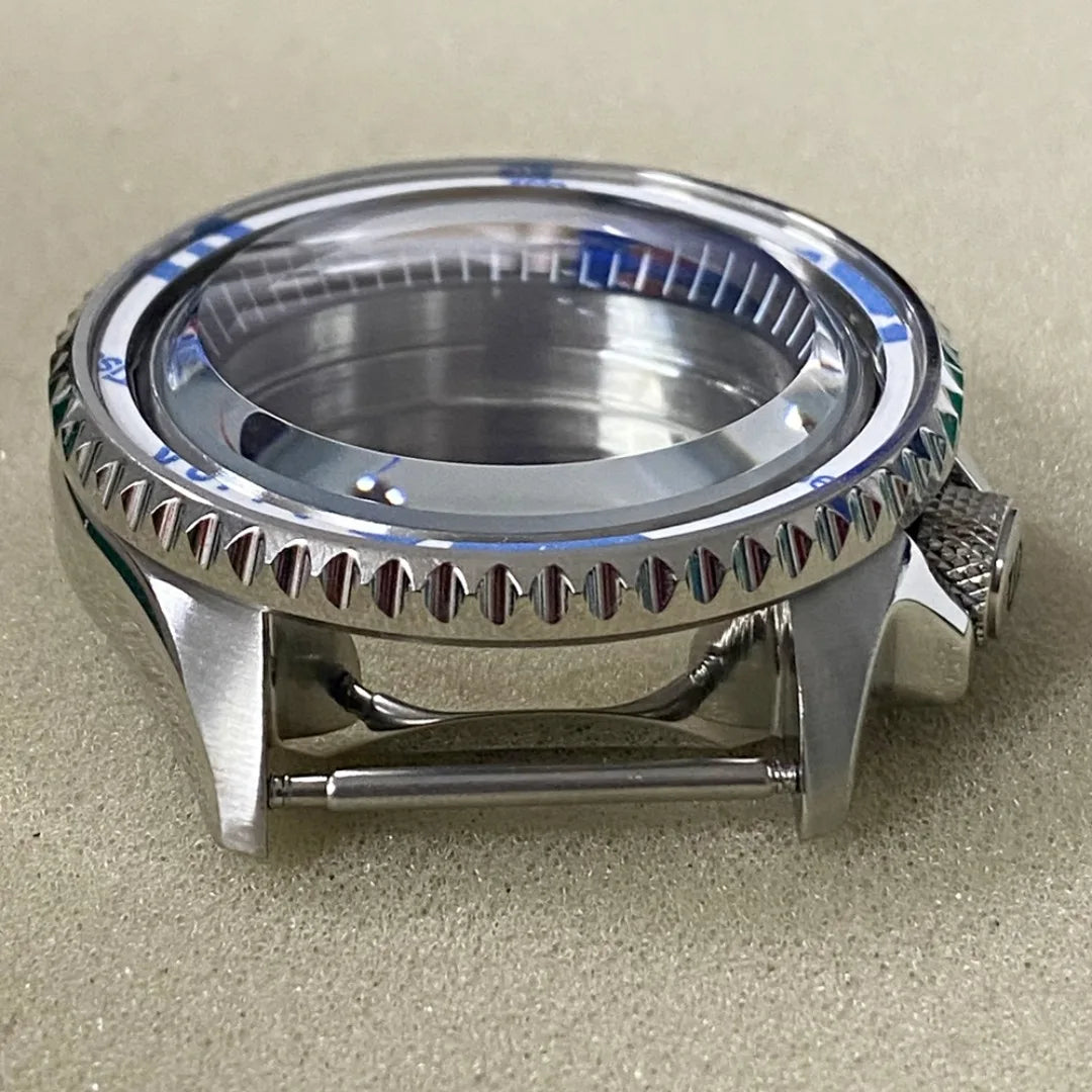 41.5MM Watch Case with Black Chapter Ring+Bezel SKX007 Set for NH35/NH36/4R