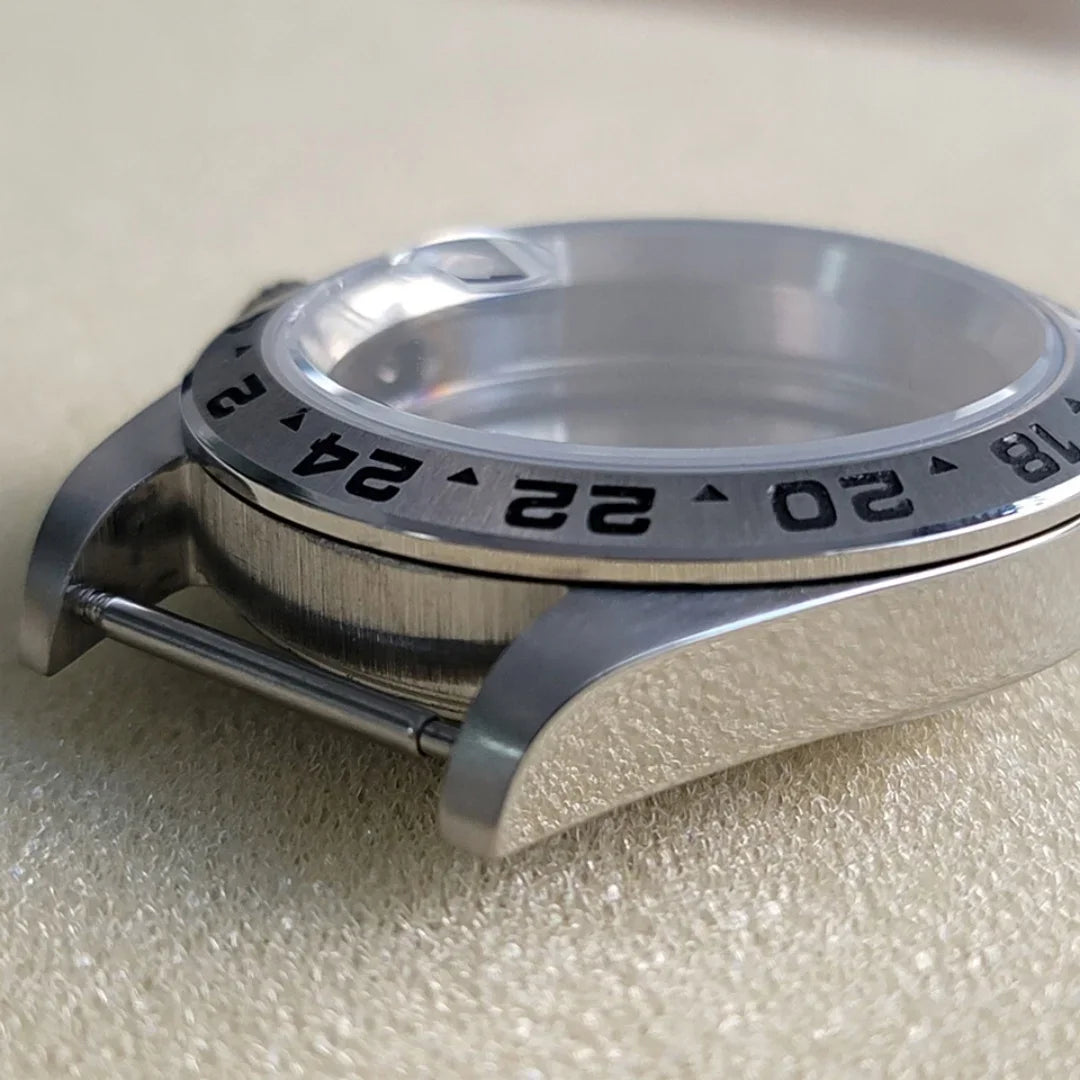 39mm 5ATM Waterproof GMT 24 Hours Classic Retro Watch Case for NH34/NH35/NH36
