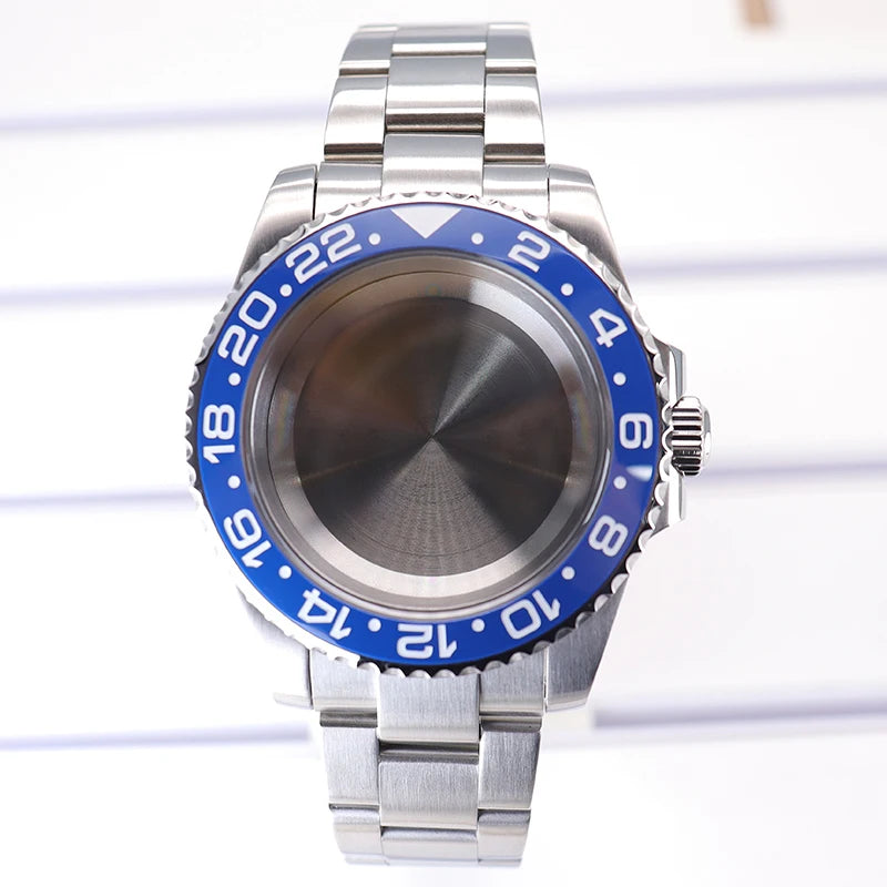 Silver 40mm Diver Case Sapphire  For NH35 NH36 NH34 NH38 Miyota 8215 Eta 2824