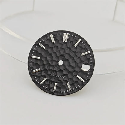 28.5mm Honeycomb Textured Surface Green Luminous Watch Dial for NH35 Movement