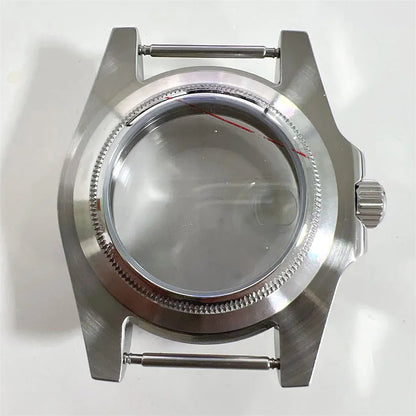 40mm Watch Case for NH35 NH36 Crystal Bezel Solid/Clear Bottom Sapphire Glass