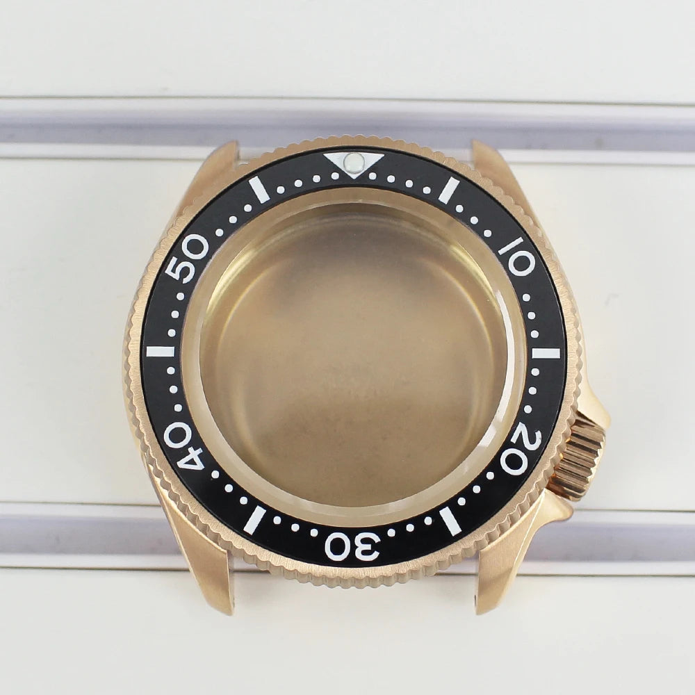 Rose Gold 38mm Watch Case Sapphire Glass Ceramic Bezel For NH35 NH36 4R36 NH35