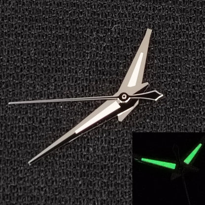 Modified Silver Trim Watch Hands  with Green Luminous for NH35/NH36/4R/7S