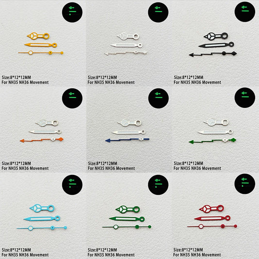 Modified C3 Green Luminous Multi-Color Watch Hands For NH35 NH36 Movement