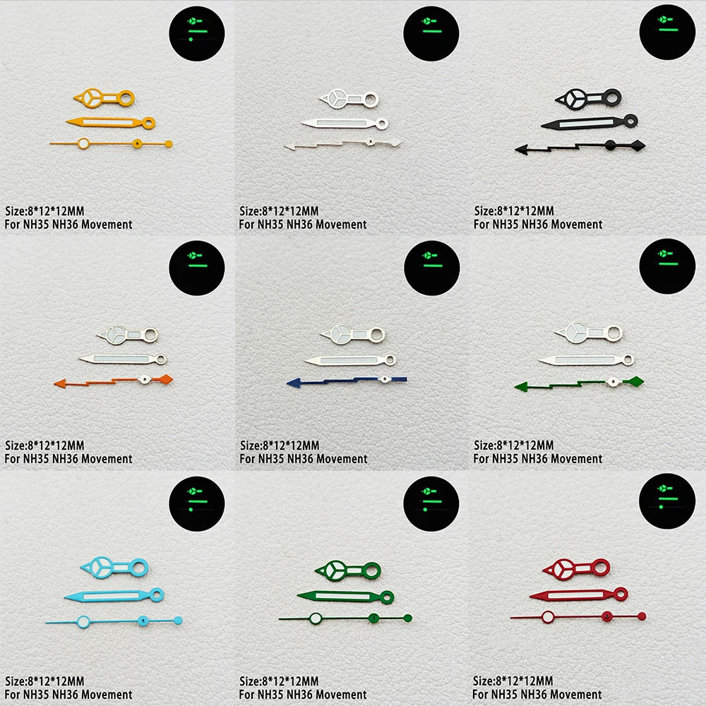 C3 Green Luminous Watch Hands Multi-Color Pointer Men's Pointer for NH35 NH36