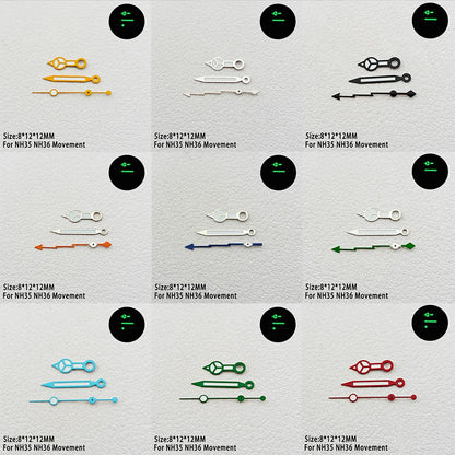 C3 Green Luminous Watch Hands Multi-Color Pointer Men's Pointer for NH35 NH36