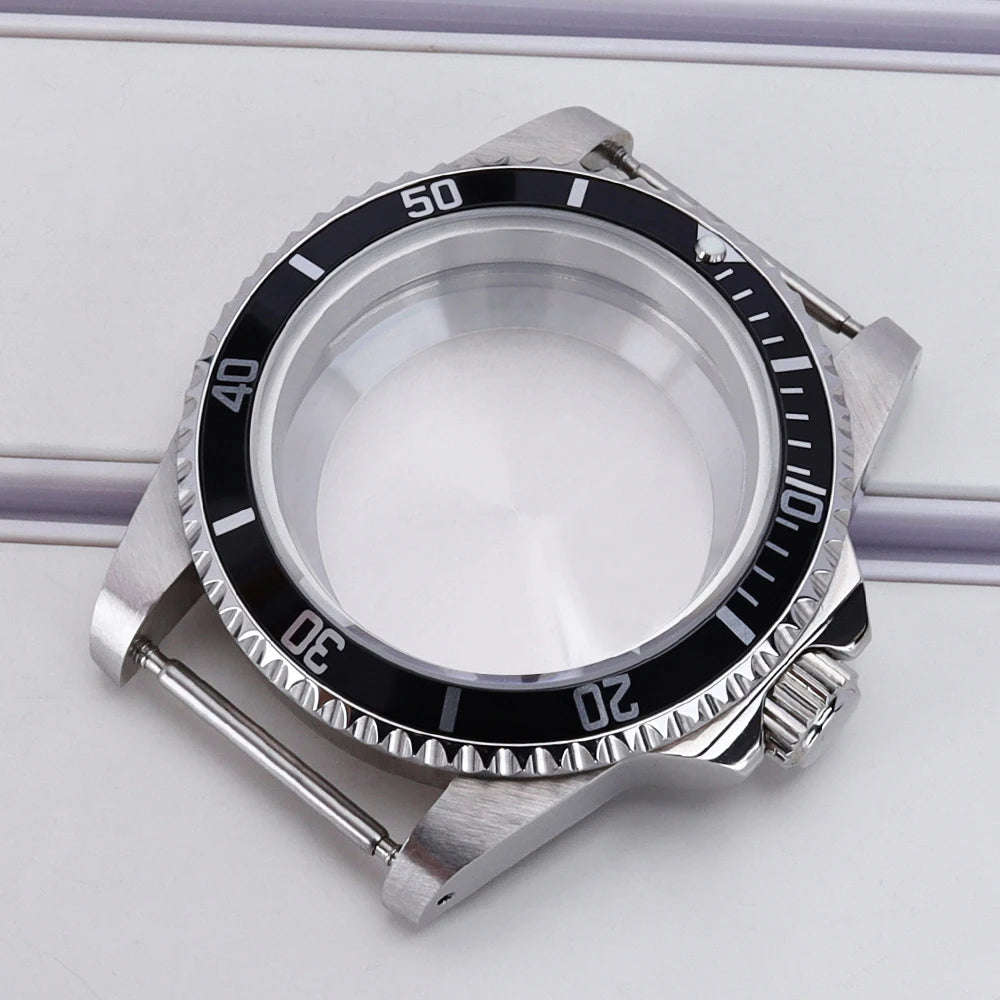 38mm Diving Steel Watch Case Sapphire For NH35 NH36 NH34/38 NH70 For Retro SUB
