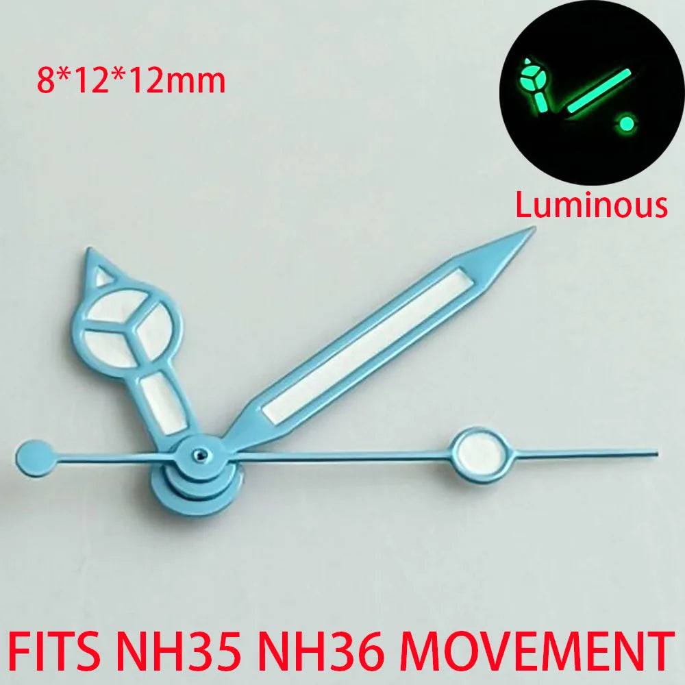 Watch Accessories Pointer NH 35 NH36 Hands Green/Blue Super Luminous Suitable For NH 35 NH36 Movement