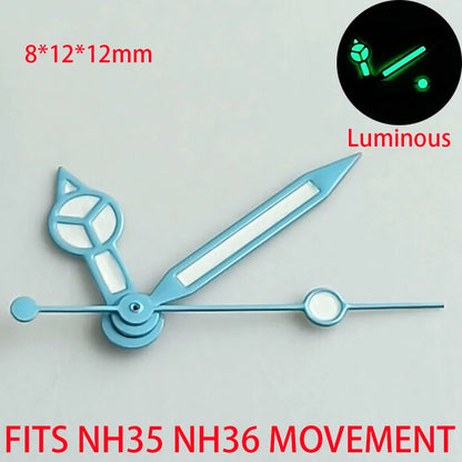 Watch Accessories Pointer NH 35 NH36 Hands Green/Blue Super Luminous Suitable For NH 35 NH36 Movement