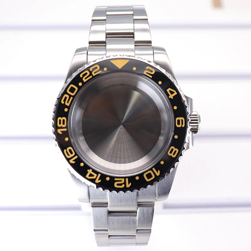 Silver 40mm Diver Case Sapphire  For NH35 NH36 NH34 NH38 Miyota 8215 Eta 2824