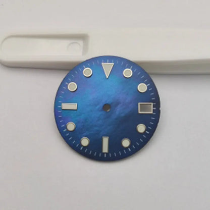 28.5mm Shell Reflective Multicolor Watch Dial C3 Green Luminous For NH35 NH36