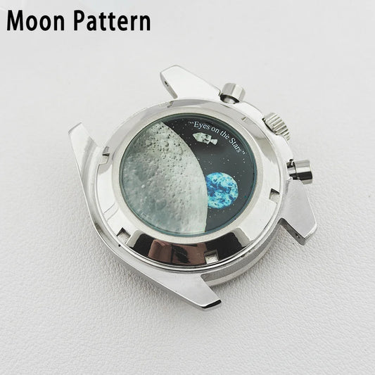 39.7mm Case 20mm Strap for VK63 Watch Head Silver Black Assembled Case Moon Case