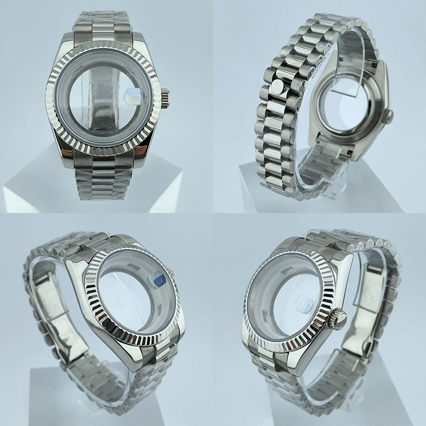 39mm Stainless Steel Watch Case Sapphire Glass suitable for Miyota 8285 Movement