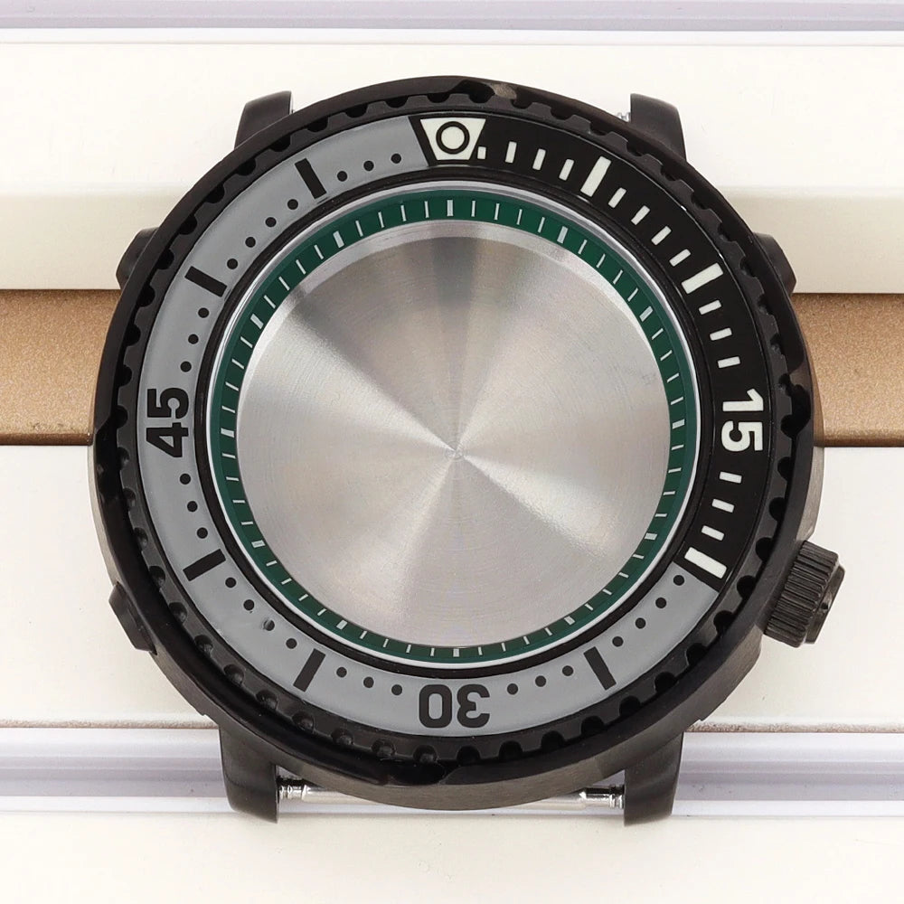 43mm Watch Case For NH34 NH35 NH36 NH38 Tuna Sapphire Crystal Luminous Bezel