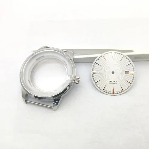 40mm  Steel Watch Case Dial Hands Kit for NH36 NH38 Bubble Mirror Shell Kit