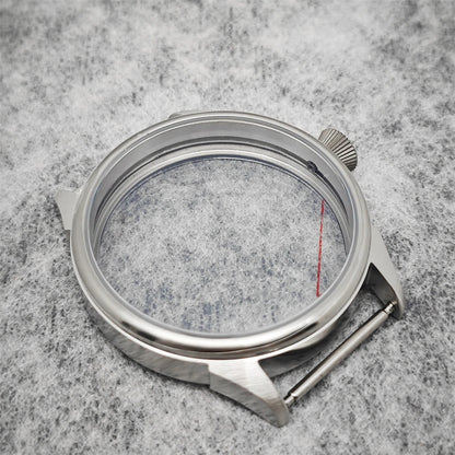 42mm Brushed Watch Case with Transparent Back for ETA 6497/6498 ST3600/ST3620
