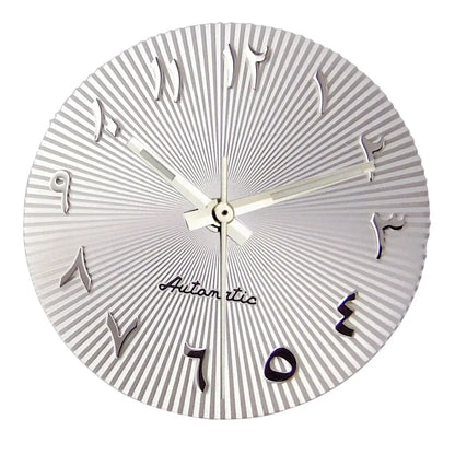 29mm ice blue Middle East numeral dial for 36-39mm fluted bezel watches, compatible with Miyota NH35/NH36 ETA PT.
