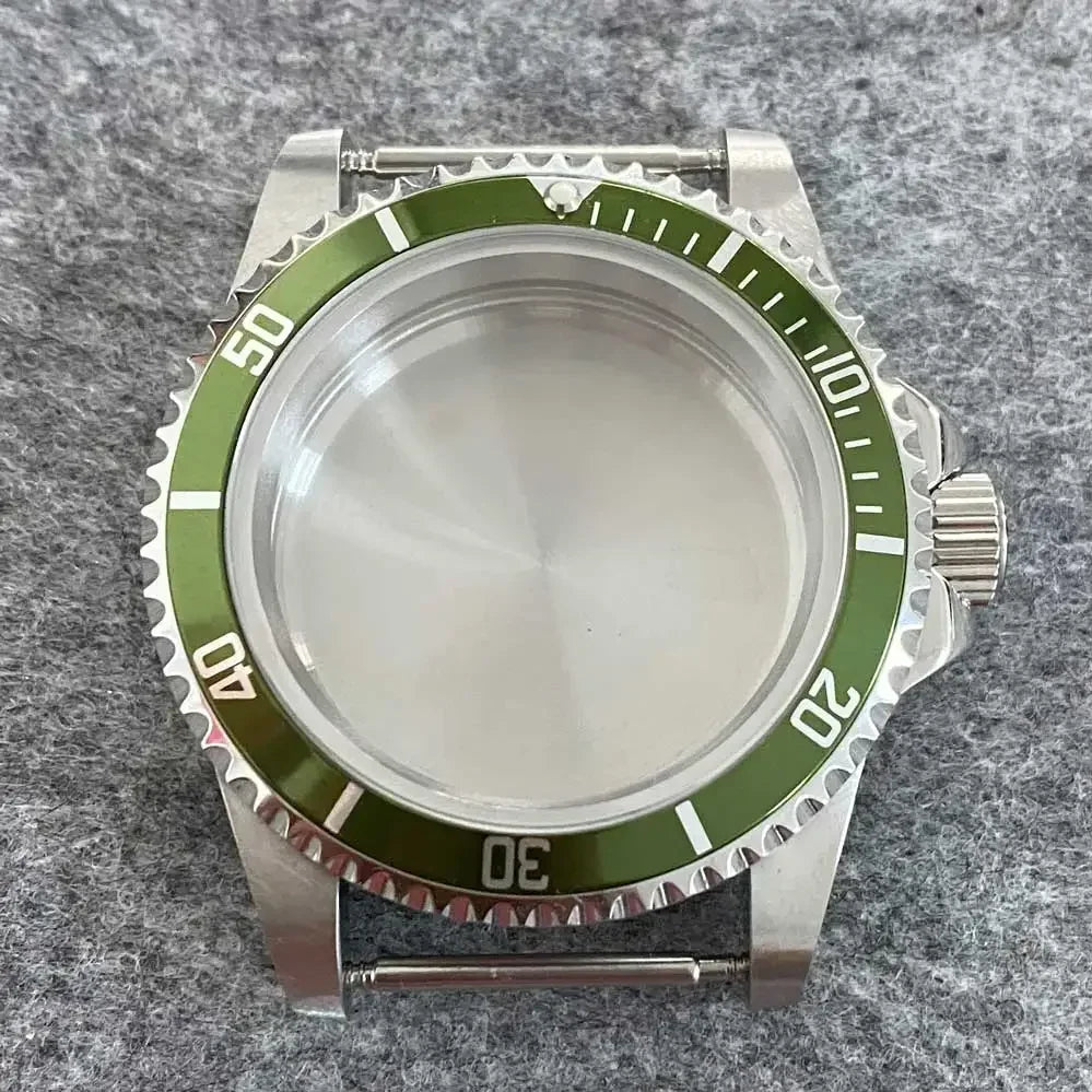 39.5mm Steel Watch Case Retro Flat Mirror Case Sapphire Crystal Fit NH35 NH36