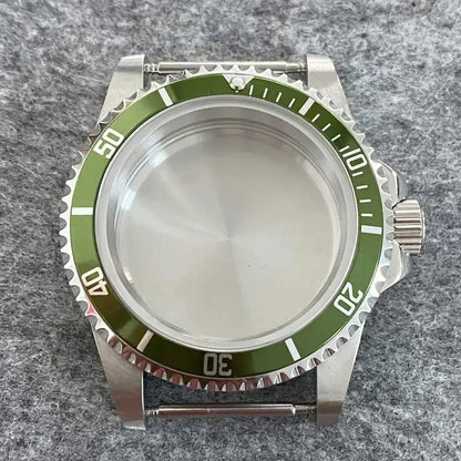39.5mm Steel Watch Case Retro Flat Mirror Case Sapphire Crystal Fit NH35 NH36