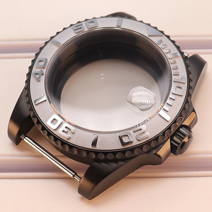 40mm Watch Case Sapphire Yacht Bezel For nh35 nh34 NH36 NH38 Eta2824 Miyota 8215